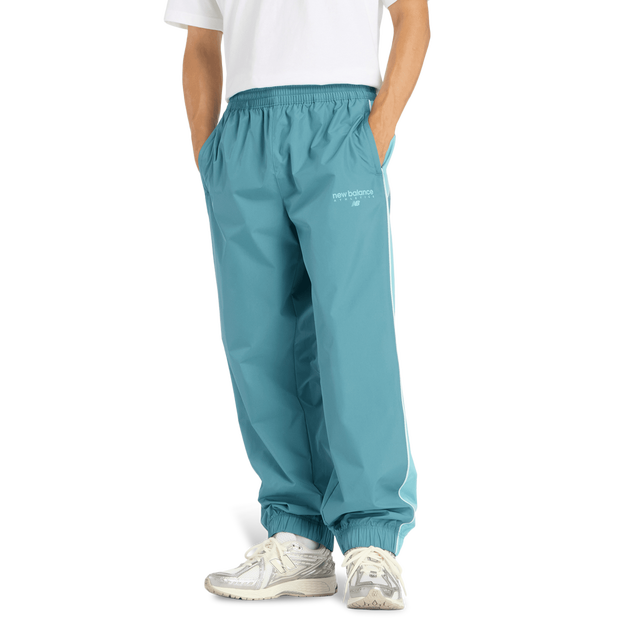 New Balance Trackside Woven Pant Men Pants - Teal - Size XS - Poly Jersey