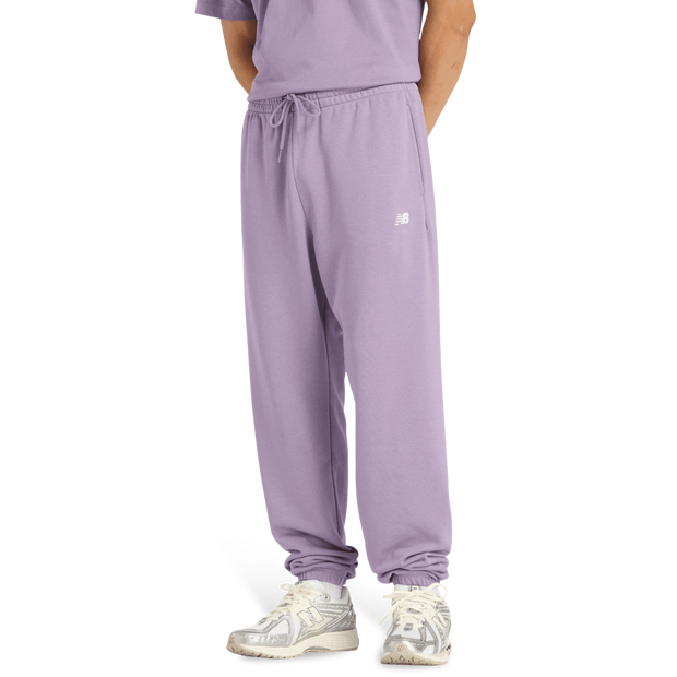 New Balance Terry Men Pants - Purple - Size S - Cotton Jersey
