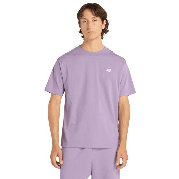 New Balance Sport Essentials Cotton Tee Men T-Shirts - Purple - Size M - Cotton Jersey
