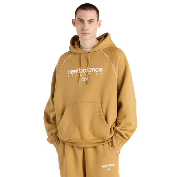 New Balance fleece Men Hoodies - Beige - Size S - Cotton Jersey