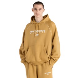 Uomo Hoodies - New Balance Trackside Fleece Hoodie - Stucco-Sea Salt