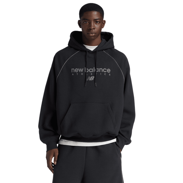 Fleece Herren Kapuzenpullover - Schwarz - Größe L - Baumwoll-Jersey Black L
