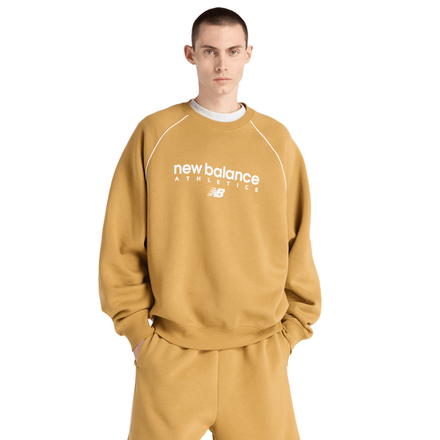 New Balance fleece Uomo - Felpe Beige - Taglia L - Jersey di cotone