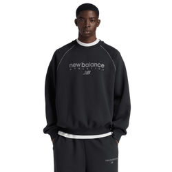 Uomo Sweatshirts - New Balance Trackside Fleece Crew - Black-Castlerock