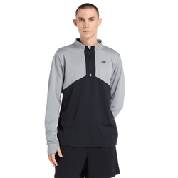 Uomo Track Tops - New Balance Utility Knit 1/4 Zip - Slate Grey-Caviar