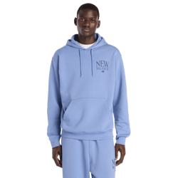 Uomo Hoodies - New Balance Reimagined Fleece Hoodie - Fairweather Blue-Fairweather Blue