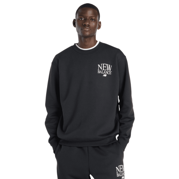 New Balance fleece Men Sweatshirts - Black - Size XS - Cotton Jersey