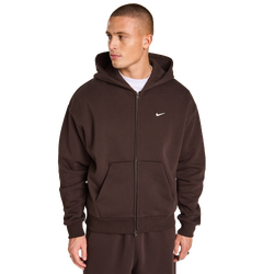 Men Hoodies - Nike Solo Swoosh - Velvet Brown-Sail