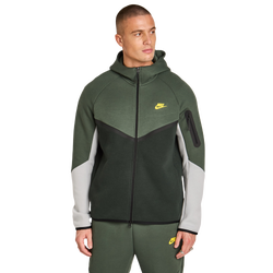 Men Hoodies - Nike Tech Fleece - Camo Green-Black Spruce-Chrome Yellow