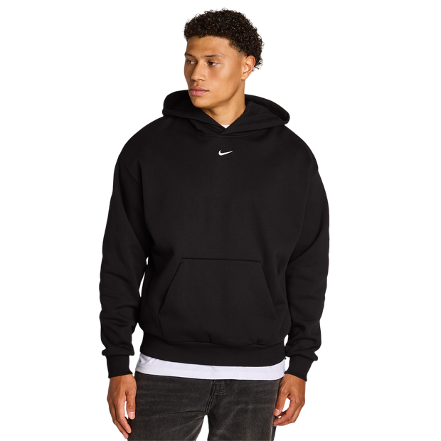 Nike Swoosh Hoodies Heren - Zwart - Maat XL - Katoen Fleece