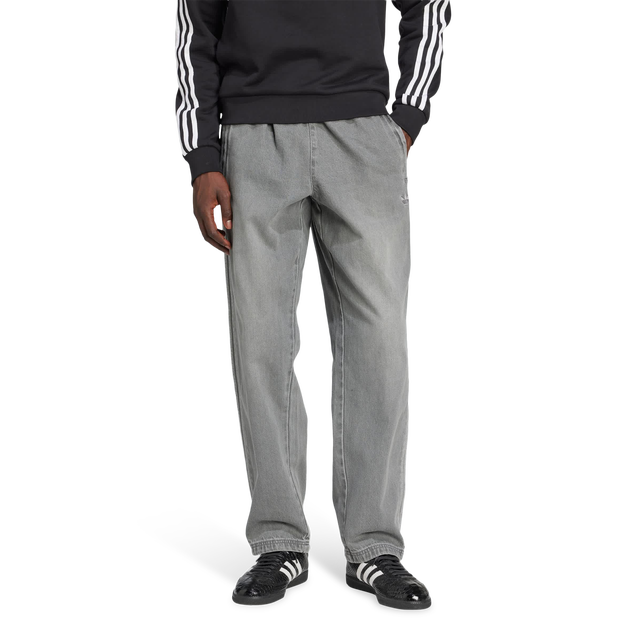 Adidas Adicolor Loose Denim Stone Pants Men Pants - Grey - Size M - Cotton Jersey