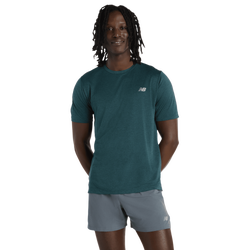 Herren T-Shirts - New Balance Rc Essential T-shirt - Medusa Green Heather-Slate Grey