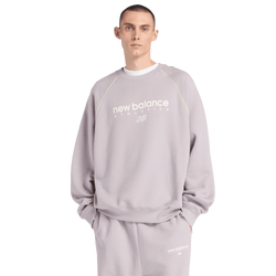 Men Sweatshirts - New Balance Trackside Fleece Crew - Truffle Salt-Afterglow