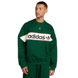 Men Sweatshirts - adidas Linear Signature Sweat - Drkgrn-Drkgrn