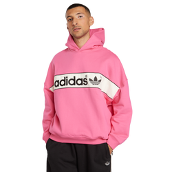Men Hoodies - adidas Linear Signature Sweat - Pulse Magenta-Pulse Magenta