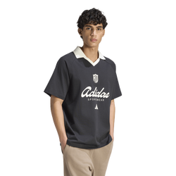 Herren T-Shirts - adidas Lux Tiro Script Graphic Polo T-shirt - Black-Off White