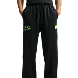 Hombre Pantalones - Nike Air Open-hem Fleece Pants - Black-Volt