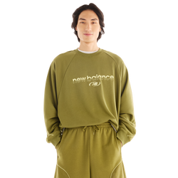 Men Sweatshirts - New Balance Trackside French Terry Crew - Sport Green-Sport Green