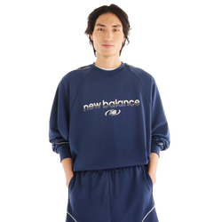 Men Sweatshirts - New Balance Trackside French Terry Crew - Nb Navy-Nb Navy