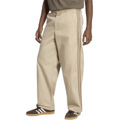 Men Pants - adidas 3 Stripes Pleated Trousers - Khaki Three-Khaki Three