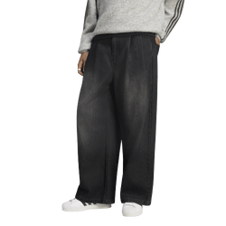 Men Pants - adidas Jeans Mid-rise Wide Leg - True Black Denim-True Black Denim
