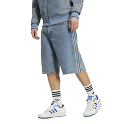 Men Shorts - adidas Firebird Adicolor Denim Jorts - Worn Blue Denim-Worn Blue Denim
