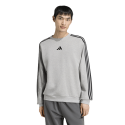 Men Sweatshirts - adidas Essentials 3-Stripes Sweatshirt - Medium Grey Heather-White