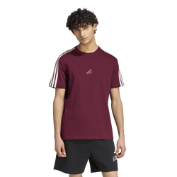 Heren T-Shirts - adidas Kit 3-Stripes Regular T-shirt - Maroon-Off White