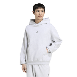 Men Hoodies - adidas Kit Small Logo Hoodie - Light Grey Heather-Light Grey Heather