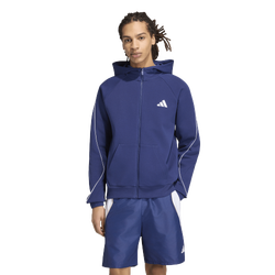Men Hoodies - adidas Stadium Small Logo Full-zip Hoodie - Dark Blue-Dark Blue
