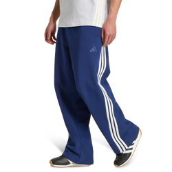 Men Pants - adidas Kit 3-Stripes Wide Joggers - Dark Blue-Off White