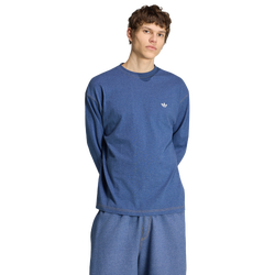 Men T-Shirts - adidas Trefoil Essentials Melange Top - Crew Blue Mel-Crew Blue Mel