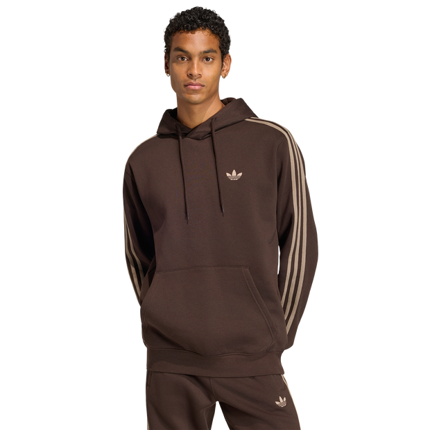 Adidas 3-stripes Hoodie Herren Kapuzenpullover - Braun - Größe L - Baumwoll-Jersey