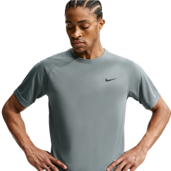 Men Track Tops - Nike Flex Dri-fit Short-sleeve Training Top - Smoke Grey-Black