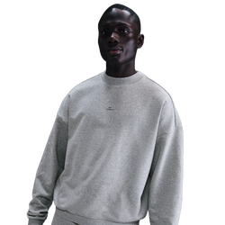 Men Sweatshirts - Nike Standard Issue Therma-fit Crew - Dark Grey Heather-Black