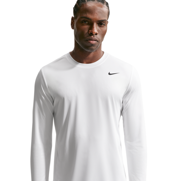 Nike Flex Dri-fit Long-sleeve Training Top Homme - Vestes Zippees, Blanc - Taille L - Jersey de coton