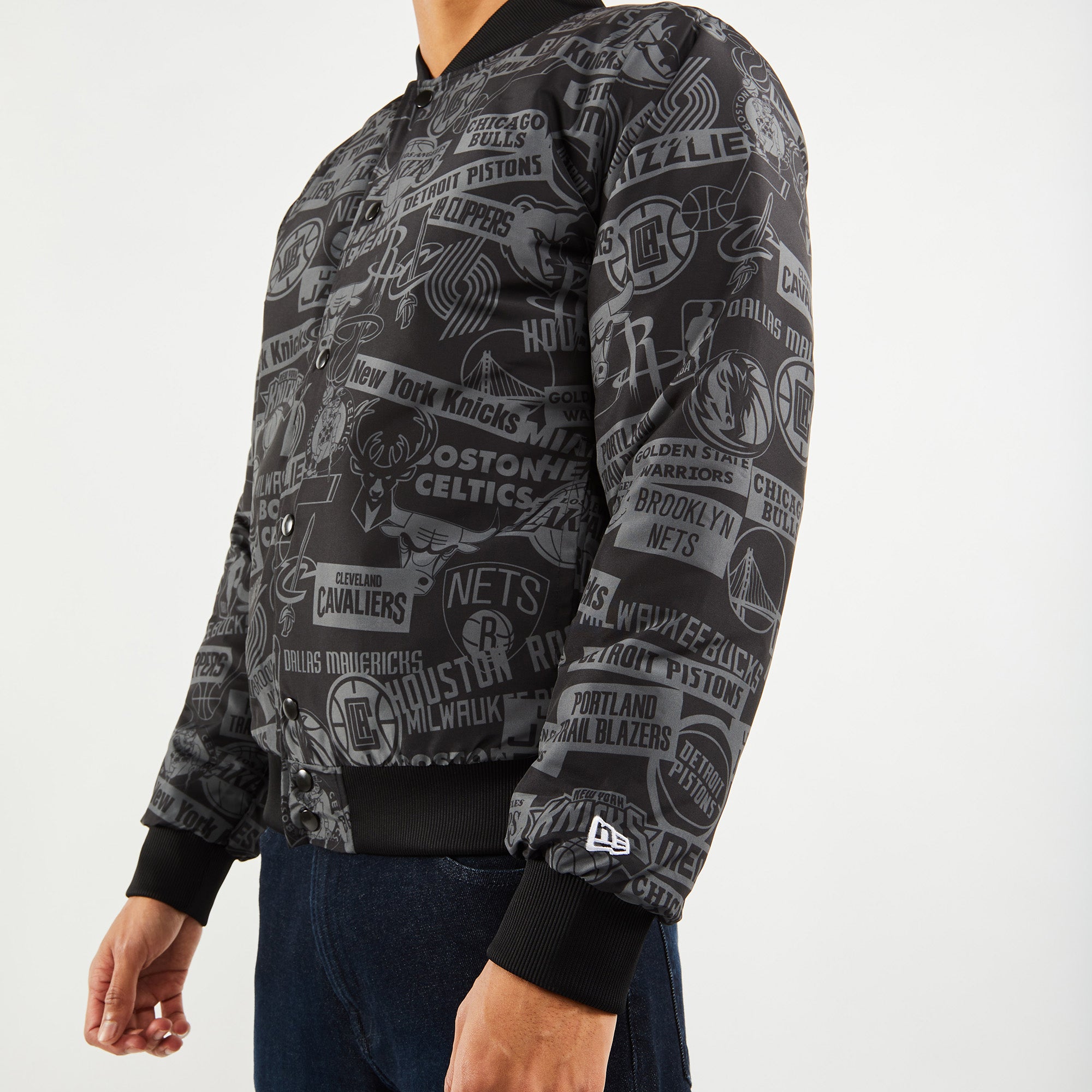 new era nba all over logo jacket