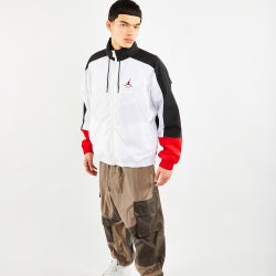 Men Jackets - Jordan Aj4 Full Zip - White-Black-Red