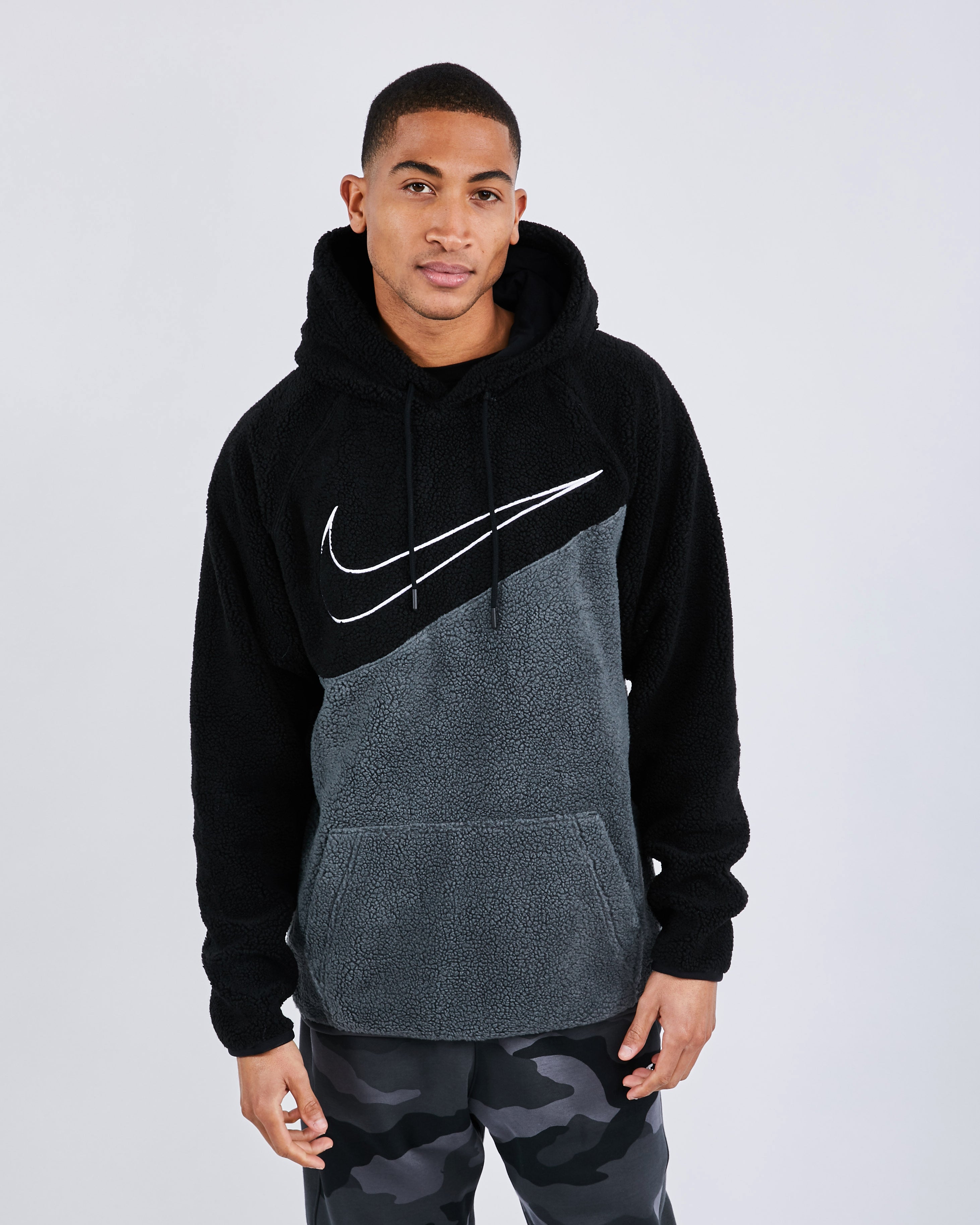 nike sherpa swoosh fleece hoodie