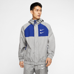 Men Jackets - Nike Swoosh - Particle Grey-Deep Royal Blue-White