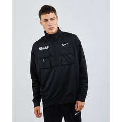 Men Jackets - Nike Air Poly Knit Half Zip - Black-Black