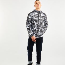 Men Jackets - adidas Spirit All Over Print Windbreaker - White-Grey-White