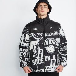 Men Jackets - New Era Nba Lightweight - Black-White