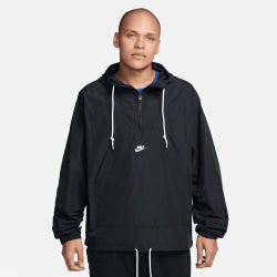 Men Jackets - Nike Club Marina Anorak - Black-White