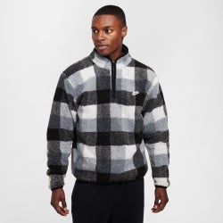 Homme Vestes Zippees - Nike Club Sherpa - Black-White-Smoke Grey