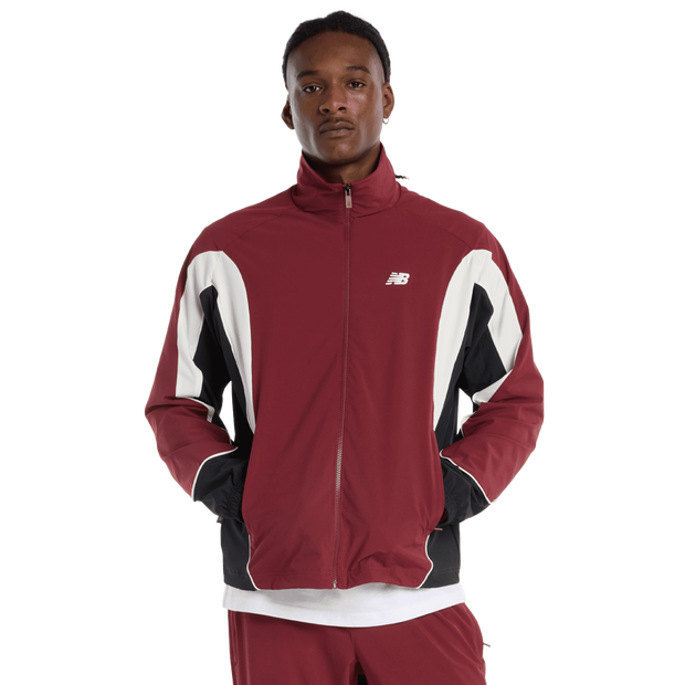 New Balance In Game Woven Track Jacket Jassen Heren - Rood - Maat M - Poly Jersey