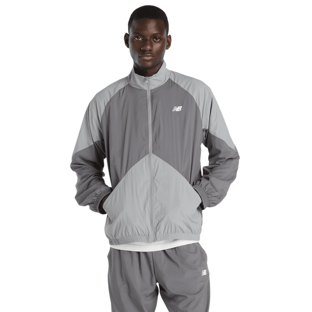 New Balance Sport Legacy Jacket Men Jackets - Grey - Size XL - Poly Jersey