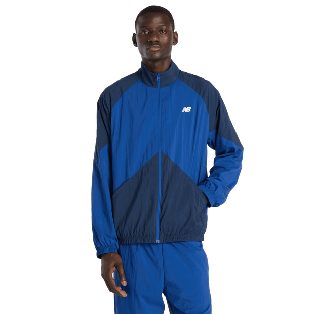 New Balance Sport Legacy Jacket Men Jackets - Blue - Size S - Poly Jersey