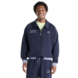 Men Jackets - New Balance Sport Legacy Pique Jacket - Dark Night-Dark Night
