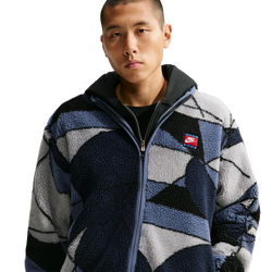 Men Jackets - Nike Club Winterized Fleece Full-zip Jacket - Diffused Blue-Dusty Olive